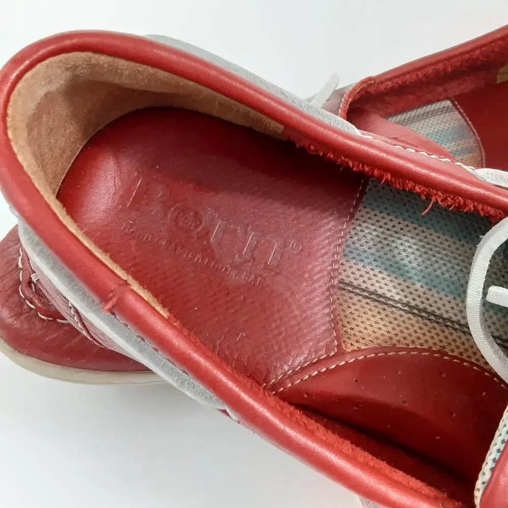 Born Henri Mens Loafers Cherry Red Leather Boat Shoes Mens 11 Deck Shoes Comfort